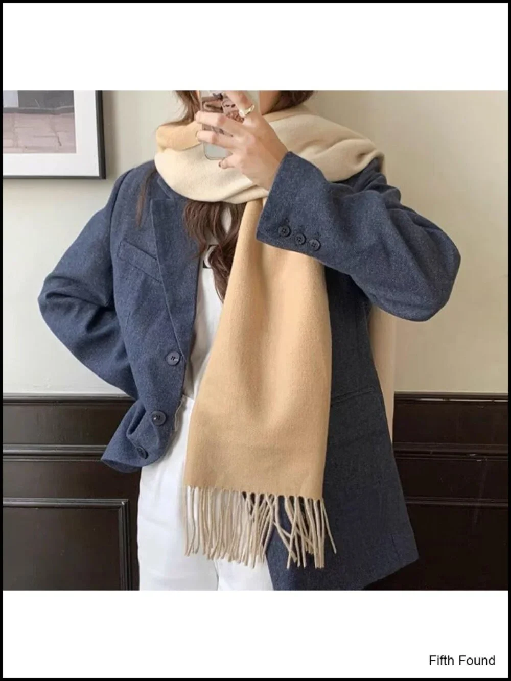 Soft Warm Winter Scarf with Tassel Design - Cold Weather Shawl Wrap